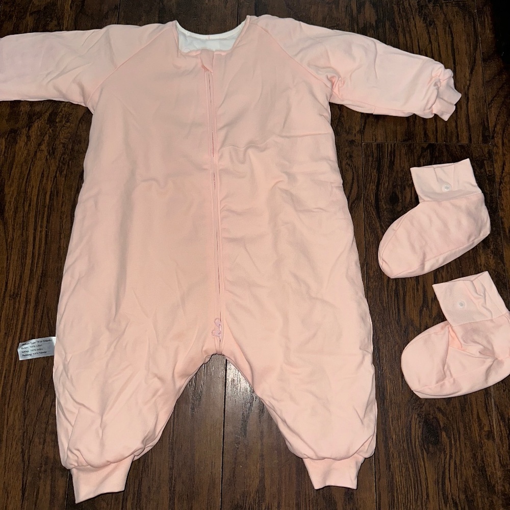 Pink sleeping sack sleeping bag blanket with feet new p.health